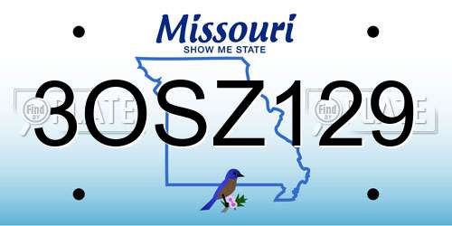 3OSZ129 Missouri License Plate