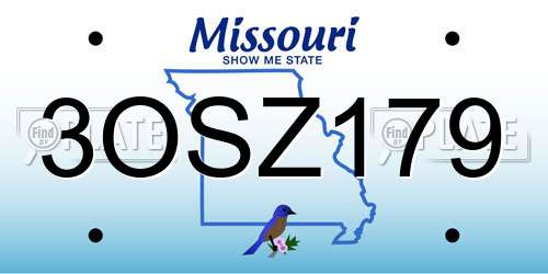 3OSZ179 Missouri License Plate