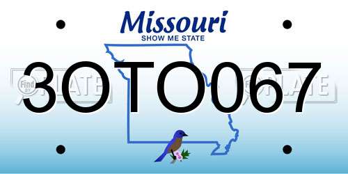 3OTO067 Missouri License Plate