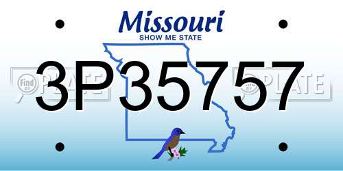 3P35757 Missouri License Plate