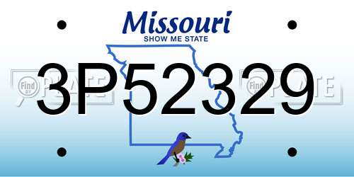 3P52329 Missouri License Plate
