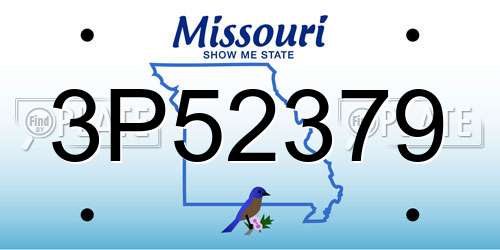 3P52379 Missouri License Plate