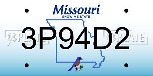3P94D2 Missouri License Plate
