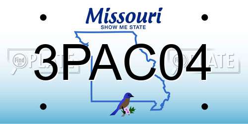 3PAC04 Missouri License Plate