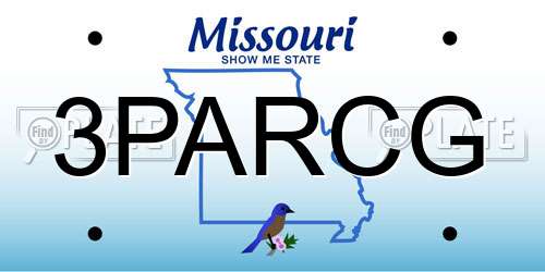 3PARCG Missouri License Plate