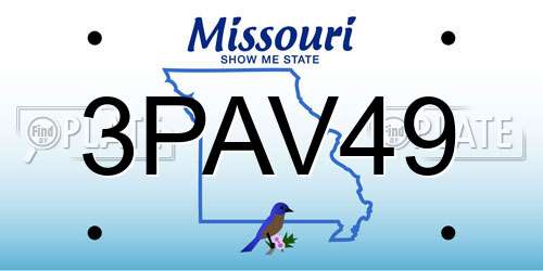 3PAV49 Missouri License Plate