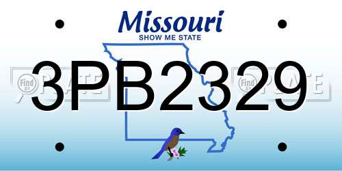 3PB2329 Missouri License Plate
