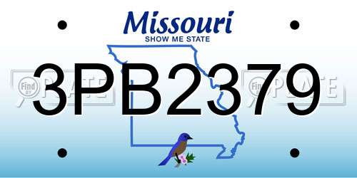 3PB2379 Missouri License Plate
