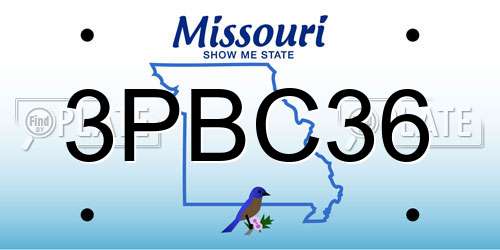 3PBC36 Missouri License Plate