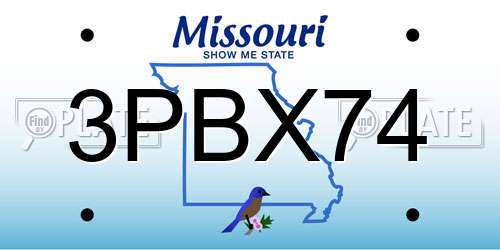 3PBX74 Missouri License Plate