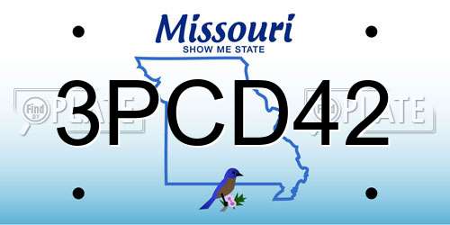 3PCD42 Missouri License Plate