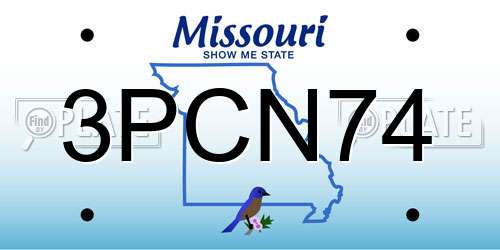 3PCN74 Missouri License Plate