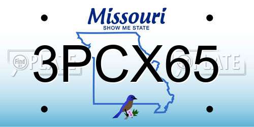 3PCX65 Missouri License Plate