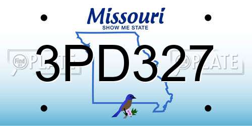 3PD327 Missouri License Plate
