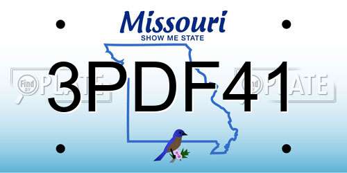 3PDF41 Missouri License Plate