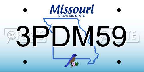 3PDM59 Missouri License Plate
