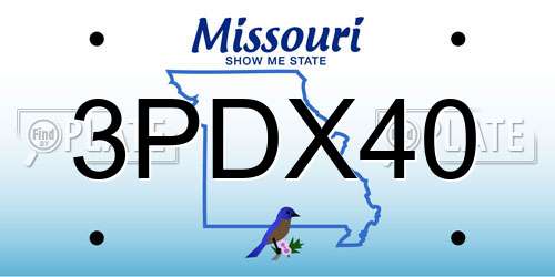 3PDX40 Missouri License Plate