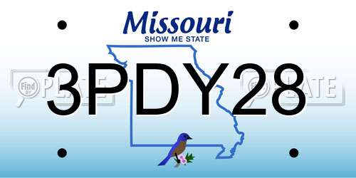 3PDY28 Missouri License Plate