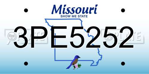 3PE5252 Missouri License Plate
