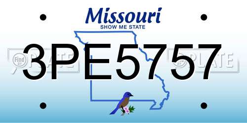 3PE5757 Missouri License Plate