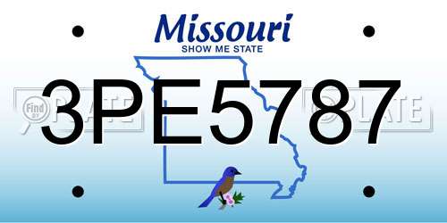3PE5787 Missouri License Plate