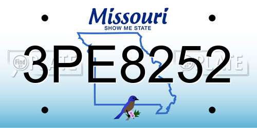 3PE8252 Missouri License Plate