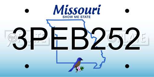 3PEB252 Missouri License Plate