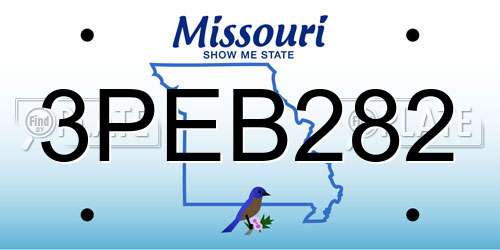 3PEB282 Missouri License Plate