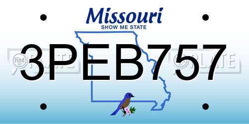 3PEB757 Missouri License Plate