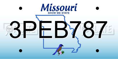 3PEB787 Missouri License Plate