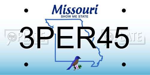 3PER45 Missouri License Plate