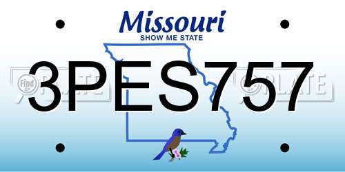 3PES757 Missouri License Plate
