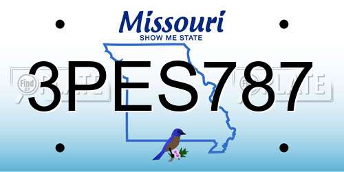 3PES787 Missouri License Plate
