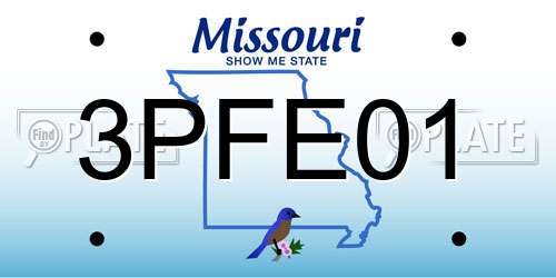 3PFE01 Missouri License Plate