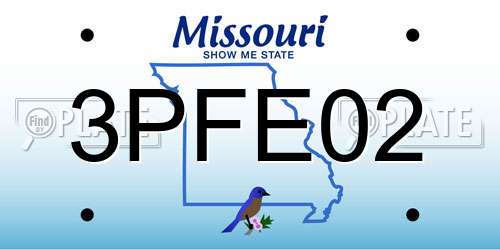 3PFE02 Missouri License Plate