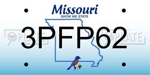3PFP62 Missouri License Plate