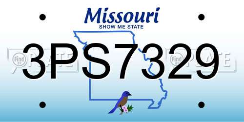 3PS7329 Missouri License Plate