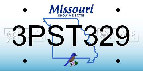 3PST329 Missouri License Plate
