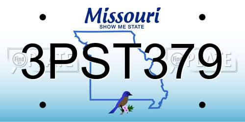 3PST379 Missouri License Plate
