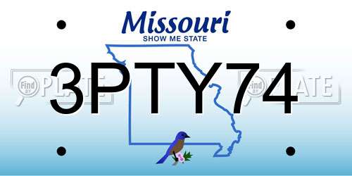 3PTY74 Missouri License Plate