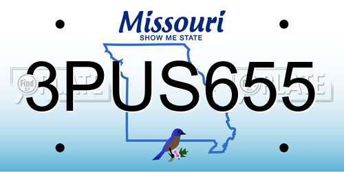 3PUS655 Missouri License Plate