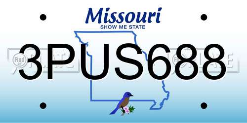 3PUS688 Missouri License Plate