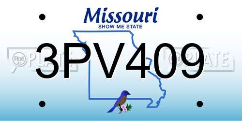 3PV409 Missouri License Plate