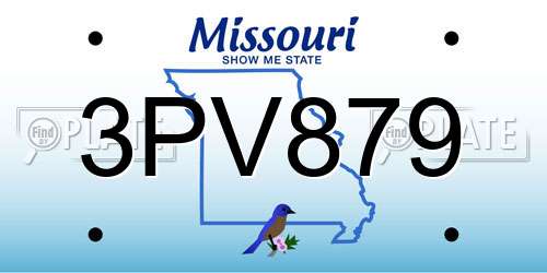 3PV879 Missouri License Plate