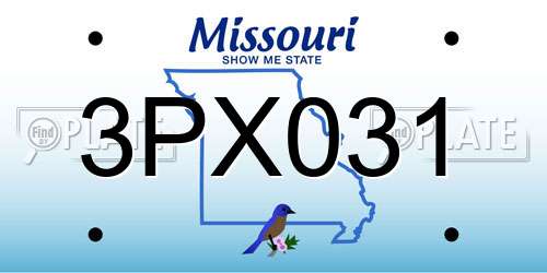 3PX031 Missouri License Plate