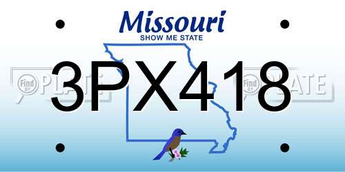 3PX418 Missouri License Plate