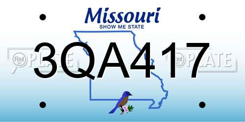 3QA417 Missouri License Plate