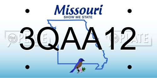 3QAA12 Missouri License Plate
