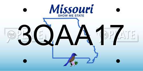 3QAA17 Missouri License Plate
