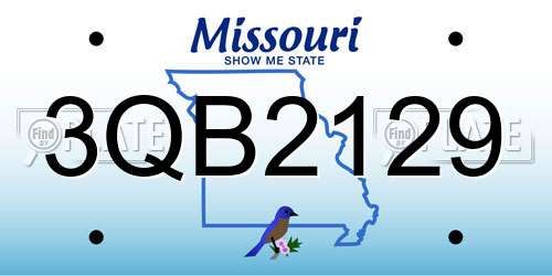3QB2129 Missouri License Plate